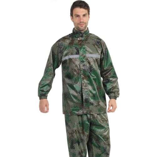 Camouflage Rain Suit Men Hiking Raincoat Double-layer Rain Coat Poncho Women Single-person Rainwear