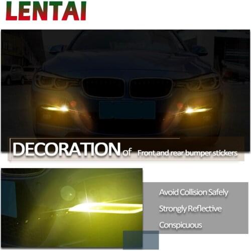 LENTAI Front And Rear Bumper Reflective Stickers Car-styling For Toyota CHR Yaris Chevrolet Captiva Lacetti BMW E53 E70 E87 E34