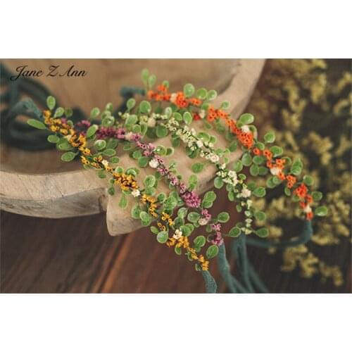 Jane Z Ann Small Floral Vine Headdress Hair Band Flower Baby 0-1 year Newborn Photography Prop Baby Photo accessories
