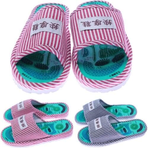 Massage Slippers Striped Reflexology Acupuncture Therapy Medical Sandals Foot Acupoint Shoes Women Men Indoor Home Flip Flops
