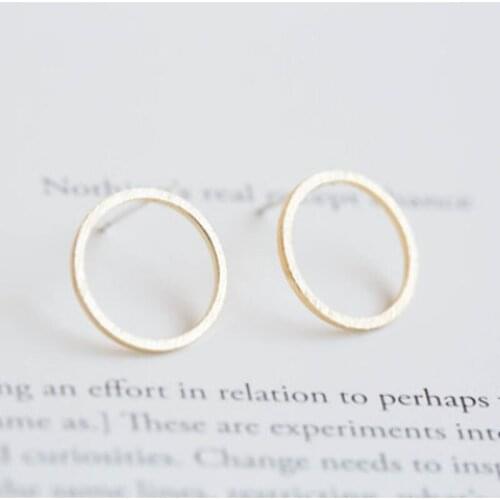 Wholesale 10 Pairs Fashion Geomtric Round Studs Simple Charms Hollow Circle Studs Women Fancy Piercing Earrings