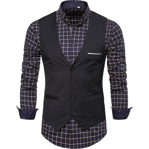 Mens Sleeveless Suit Vest V Neck Single-Breasted Solid Color Slim Fit For Men Formal Wedding Best Men Dress Waistcoat