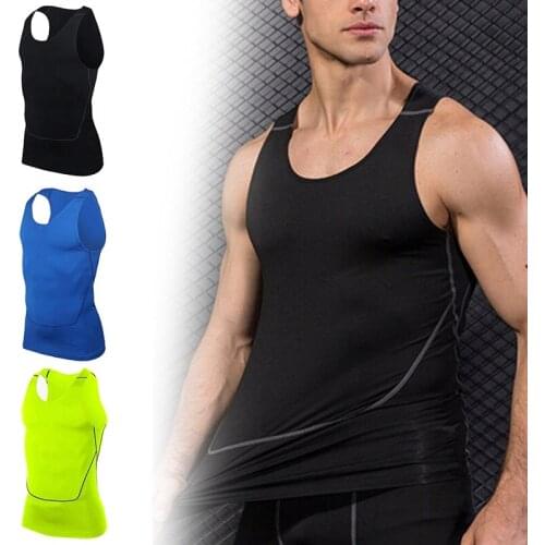 Men Sport Gym Vest Sleeveless Quick Drying Compression Tight Tank Tops ASD88