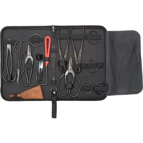 10Pcs/set Garden Bonsai Tool Set Carbon Steel Extensive Cutter Scissors Kit With Nylon Case For Garden Hand Tool