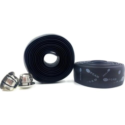 NEW Road Bike Bicycle Handlebar Tape Cycling Handle Belt Cork Wrap With Bar Plugs Black Anti-Vibration Wrap