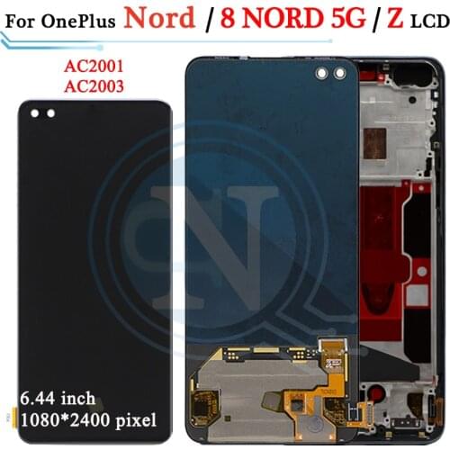 Original AMOLED For OnePlus Nord AC2001 AC2003 LCD Display Screen Touch Panel Digitizer For Oneplus 8 NORD 5G LCD Display
