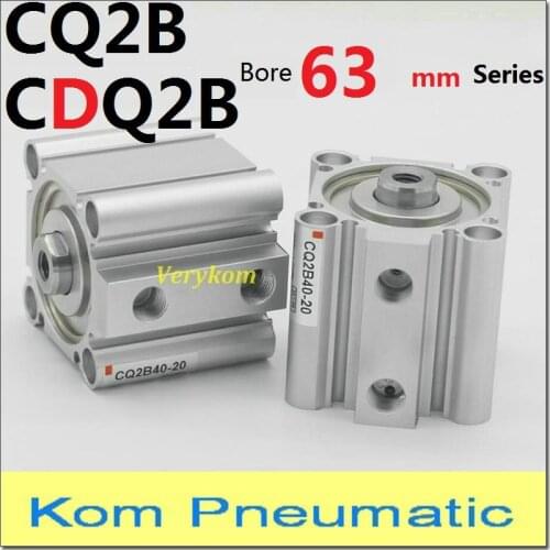 Pneumatic Compact Air Cylinder CQ2B Bore 63MM CQ2B/CDQ2B63-50X5*10-20-25-30-40-75-100DZM SMC Type Inner Thread CDQ2B Mini Piston
