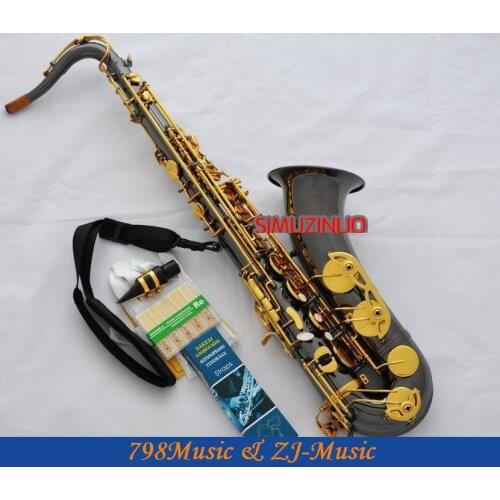 Professional new black Nickel Gold tenor Saxophone with Sax Case