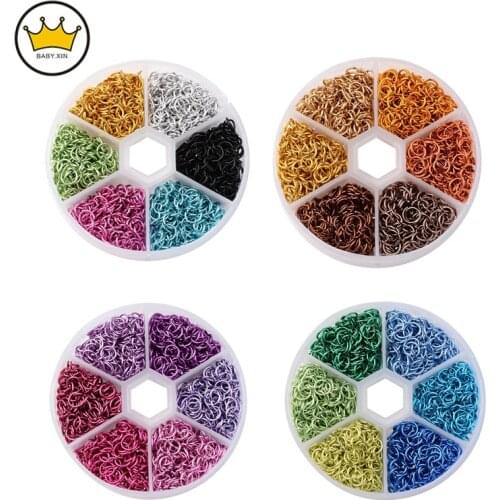 1080PCS/box 6mm colorful aluminum Open Jump Rings Split Rings Connectors for necklace bracelet DIY Jewelry Making Accessories