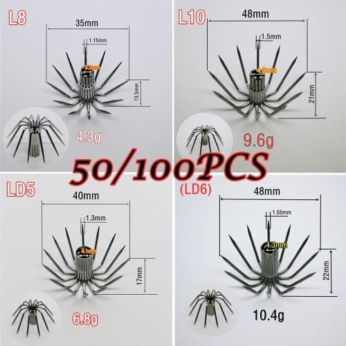 50pcs Oversized stainless steel squid hook Large Bigger Sepia Big Octopus tool Fishhook Sea Boat Fishing Accessories Ocean pesca