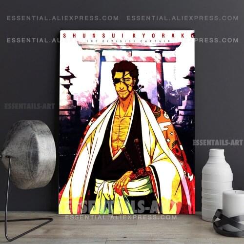 Shunsui Kyoraku Bleach Anime Poster Canvas Wall Art Painting Decor Pictures Bedroom Study Living Room Home Decoration Prints