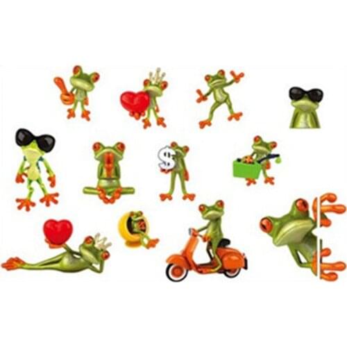 Cute Frog anime wall decals 3d vinyl mural stickers home decoration car styling funny cartoon animal poster wallpaper 70*50cm