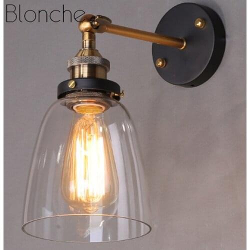 Modern Clock Glass Wall Lamp Retro Wall Lamp Mirror Front Bedroom Living Room Kitchen Dining Room Furniture Decorative Lamp E27