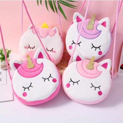 New Fashion Children Girls Bag Cute Unicorn Animals Messenger Bag Kids Keys Coin Purse Cute Princess Mini Handbag