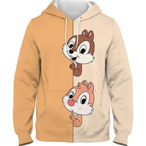 Chip 'n' Dale Boy Girl Kids Sweatshirt Anime Cartoon Disney 3D Print Womens Hoodie Spring Streetwear Mens Tracksuit