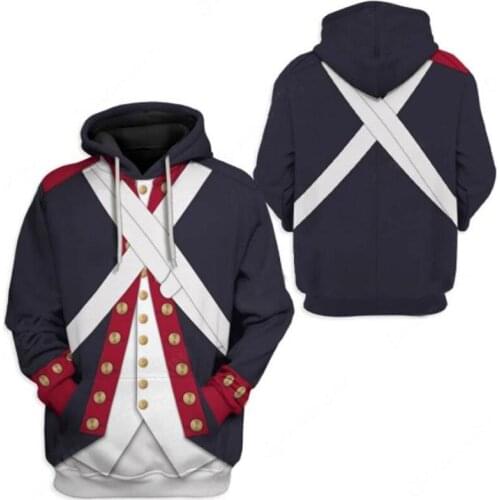 Medieval Hoodie Retro Sweatshirts George Washington/Napoleon/Alexander Hamilton 3D Print Poster Commando Military Sweatshirt