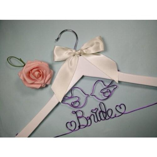 Love birds Personalized Wedding Hanger, bridesmaid gifts, name hanger, brides hanger bride gift ,2 flower hanger
