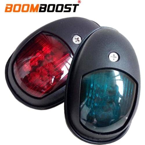 1 Pair ABS Plastic Waterproof Red Green LED Light Navigation Light Signal Lamp Universal 12V For Yacht Boat Marine