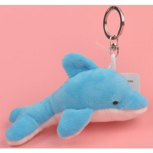 1 Pcs Blue dolphin Marine animals Small Plush Pendant Toy, Kids Doll Keychain / Keyholder Gift Free Shipping