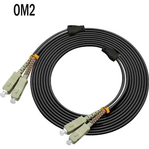 2M Outdoor Armored Cable SC to SC, 50/125,Duplex Fiber Jumper 6.5ft SU/UPC SC to SC Multimode Optical Patch Cord 2 Meters