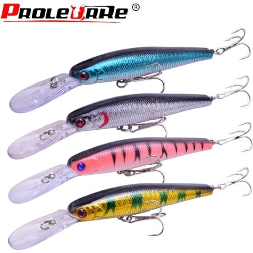 Proleurre 4Pcs Fishing Lure Kit Minnow floating Lure 13cm 14g Crankbait Bait Pesca Jig Fishing Hook Set With Fishing Tackle