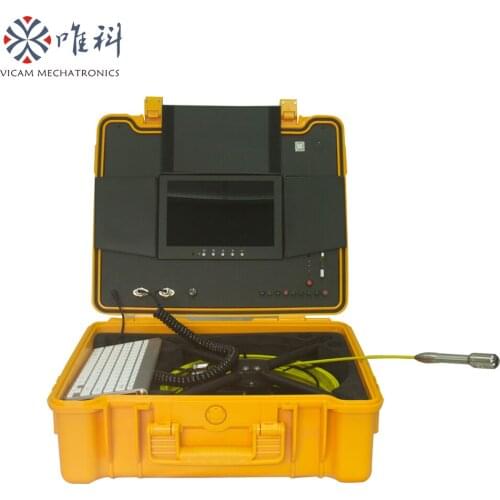 Analog HD waterproof sewer drain inspection camera 30mts 5.2mm flexible fiberglass push rod video inspection with 10" HD display