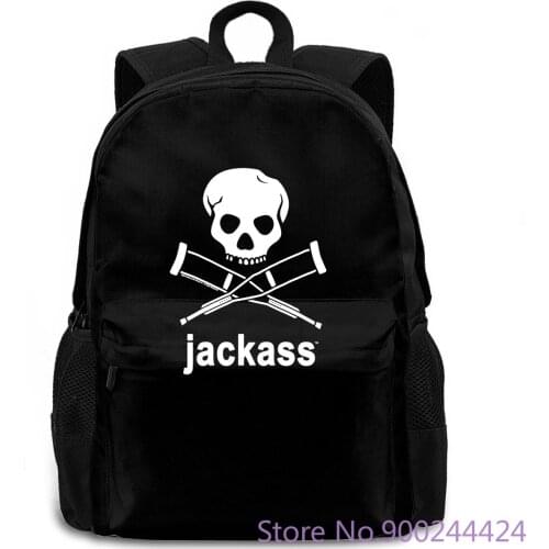 Authentic JACKASS Skull Logo Slim-Fit M L NEW Adult Slim Fit New Arrival women men backpack laptop travel school adult