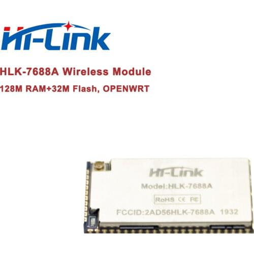 Free Shipping 50pcs HLK-7688A MT7688 WiFi Router Module OpenWrt with 128MB RAM and 32MB SPI Flash