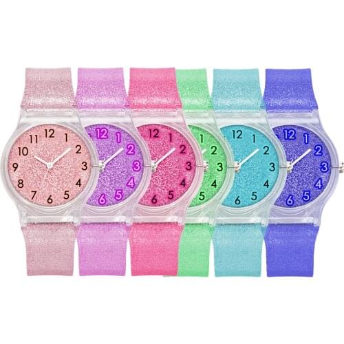 10pcs/lot Flash Shiny Plastic Simple Kids Children Boys Girls New Sport Quartz Watches Students Christmas Party Gift Watch Clock