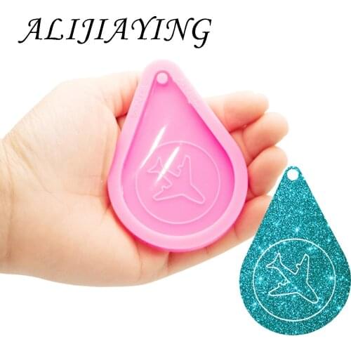 Shiny Silicone Mold Aircraft tag for keychain pendant - Resin Crafting Mold - Diy Epoxy Resin Molds Jewelry Making DY0809