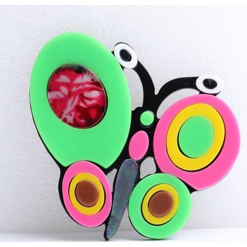 New Lovely Colorful Butterfly Brooch For Women Girls Big Resin Insect Brooches Pin Dress Coat Clothing Badges Fashion Jewelry