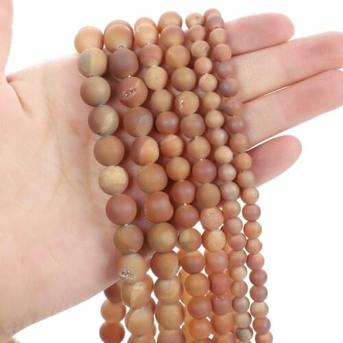 Natural Stone Beads Plated Water Red Smile Agate Round Loose Beads for Jewelry Making Needlework Bracelet Diy Strand 4-12MM