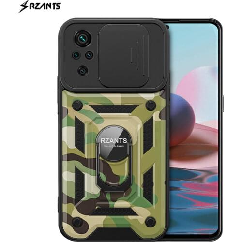 For Redmi Note 10 Pro 4G Case Camouflage Shockproof Armor Lens Slide Protection Ring Back Holder Cover For Redmi Note 10s Rzants