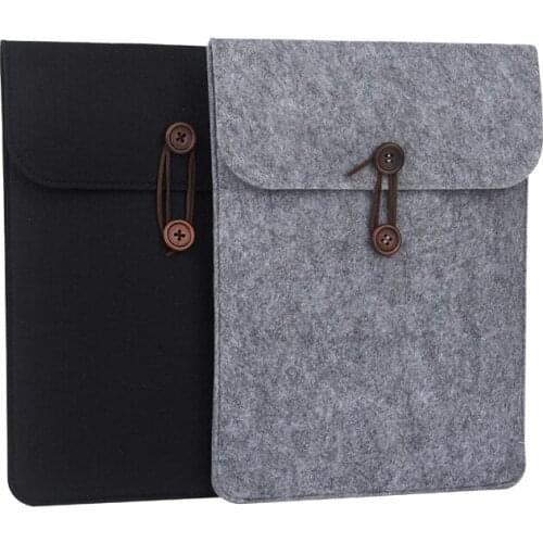 Wooden button Sleeve Bag Case For iPad mini 4 5 Air 1 2 3 10.2 2019 For iPad Pro 10.5 9.7 2017 2018 Wool Felt Fabric Tablet case