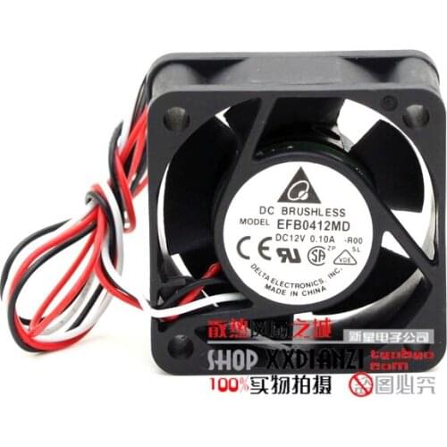 EFB0412MD, -R00 DC 12V 0.10A, 3-wire 4-pin 200mm 40x40x20mm Server Square cooling fan