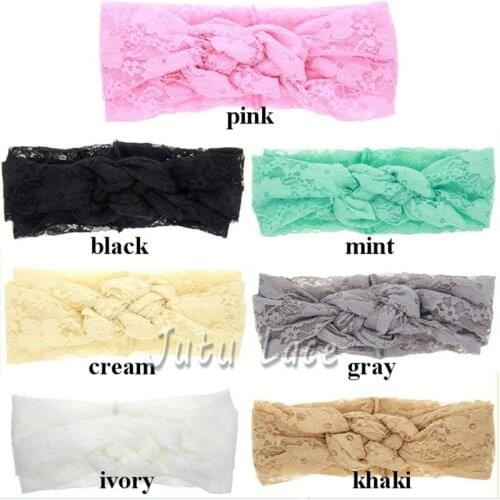 Hot Style elastic lace headwraps 30pcs/lot stretch knitted headbands in 7 colors