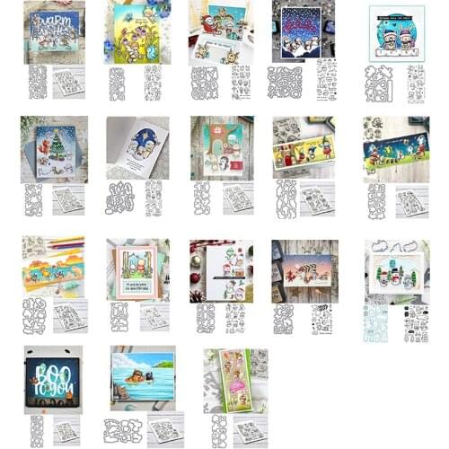 Halloween Christmas Winter Metal Cutting Dies&Coordinating Stamps For Scrapbooking Craft Die Cut Card Making 24