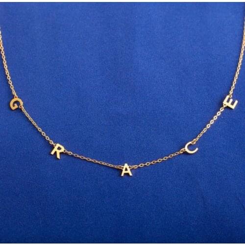 Custom Initial Name Necklace For Women Rose Gold Sliver Color Charm Collares Personalized Letetr Choker Jewelry Gift For Mom