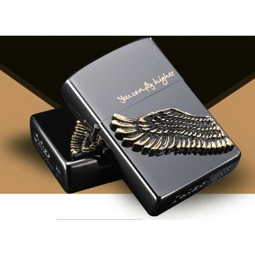 CHIEF Kerosene Lighter Mirs Spread Their Wings Old Style Retro Metal Seal Antique Silver Wheel Lighter For Charming Men Classic