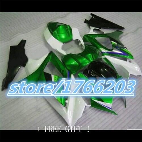 ABS Injection fairings kit for SUZUKI K7 GSXR1000 GSXR 1000 07-08 SUZUKI GSXR1000 2007-2008 K7 green white black bodywork