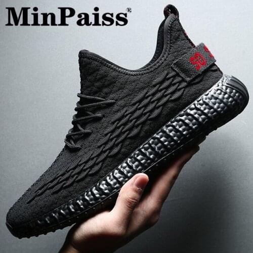 Flying Weave Mens Shoes Air-permeable Sports Shoes -MINPAISS- Wear-resistant Leisure Running Shoes Mesh Shoes Mens Shoes
