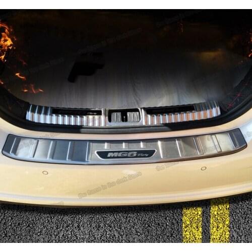 Lsrtw2017 Stainless Steel Car Rear Door Trunk Sill Cover Threshold Protector for Mg Mg6 2018 2019 2020 Accessories Auto Styling