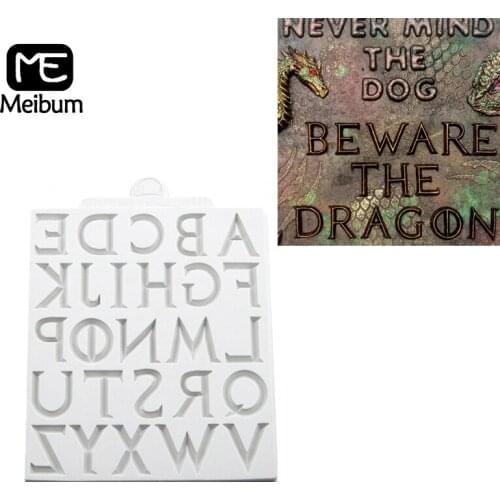 Meibum Iron Alphabet Pattern Fondant Cake Mold Decorating Tools Gum Paste Sugar Craft Model Chocolate Candy Silicone Mould