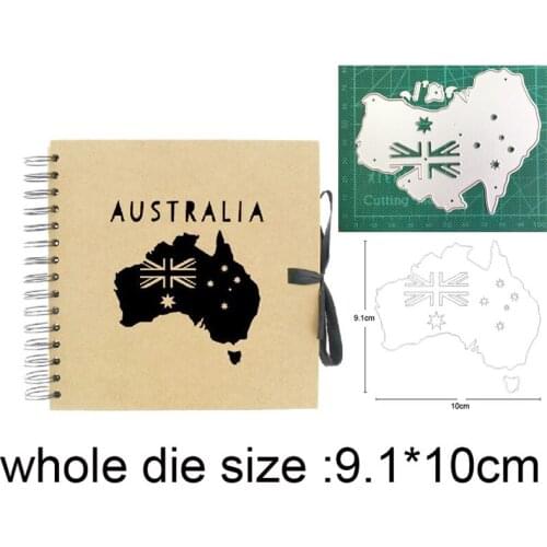 2021 metal cutting dies cut die mold Australia Map Flag decoration Scrapbook paper craft knife mould blade punch stencils dies