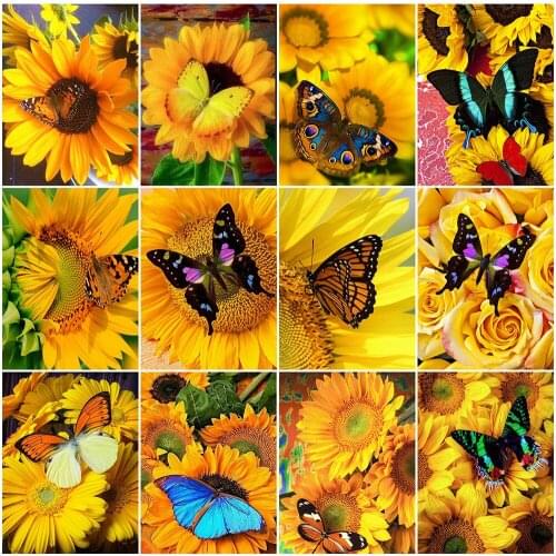 MomoArt 5D Diamond Painting Butterfly Full Square Diamond Mosaic Animal Rhinestone Embroidery Flower Cross Stitch Decor For Home