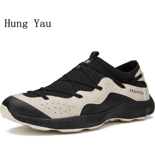 Men Casual Shoes Flats Sneakers Fashion Mesh Summer Lace Up Walking Footwear Male Boots Platform Comfortable Outdoor Breathable
