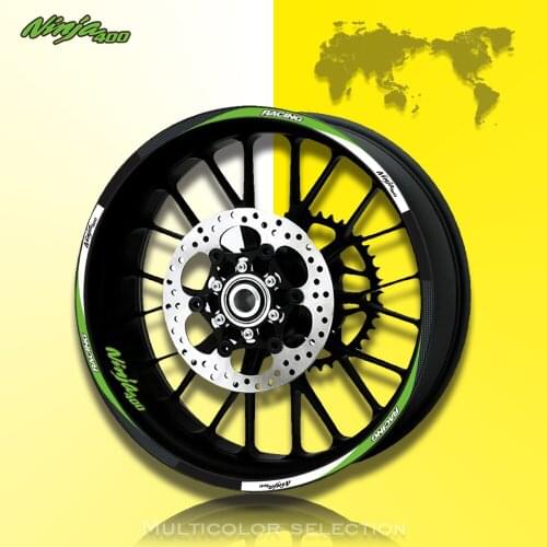 For Kawasaki ninja 400 front&Rear Edge Outer Rim Sticker Wheel Decals Reflective waterproof stickers Motorcycle Sticker