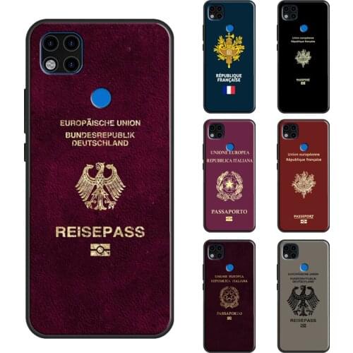 German Italian French Passport Case For Xiaomi Redmi Note 10 8 9 Pro Note 7 9S 8T Back Cover For Redmi K40 9A 9 9C 7A