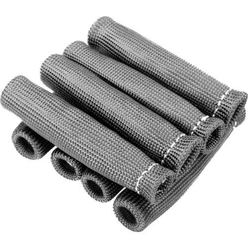 New 8pcs Black 2500° Universal Spark Plug Wire Boots Heat Shield Protector Sleeve Double Layer for GM/Chevy/GMC/OLDS