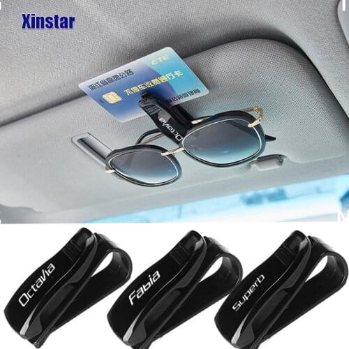 Plastic car glass clip car storage sunshade sticker for for skoda octavia superb fabia
